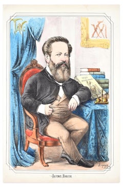 Lithographie d'Antonio Ranieri par A. Maganaro - 1872