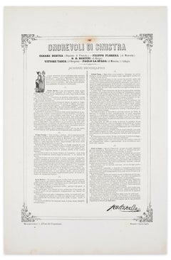 Onorevoli di Sinistra - Lithograph by A. Maganaro - 1870s