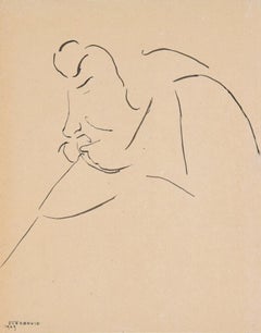 Tartuffe - China Ink Drawing by Flor David - 1949