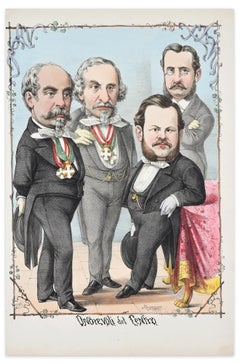 Onorevoli Del Centro - Lithograph by A. Maganaro - 1872