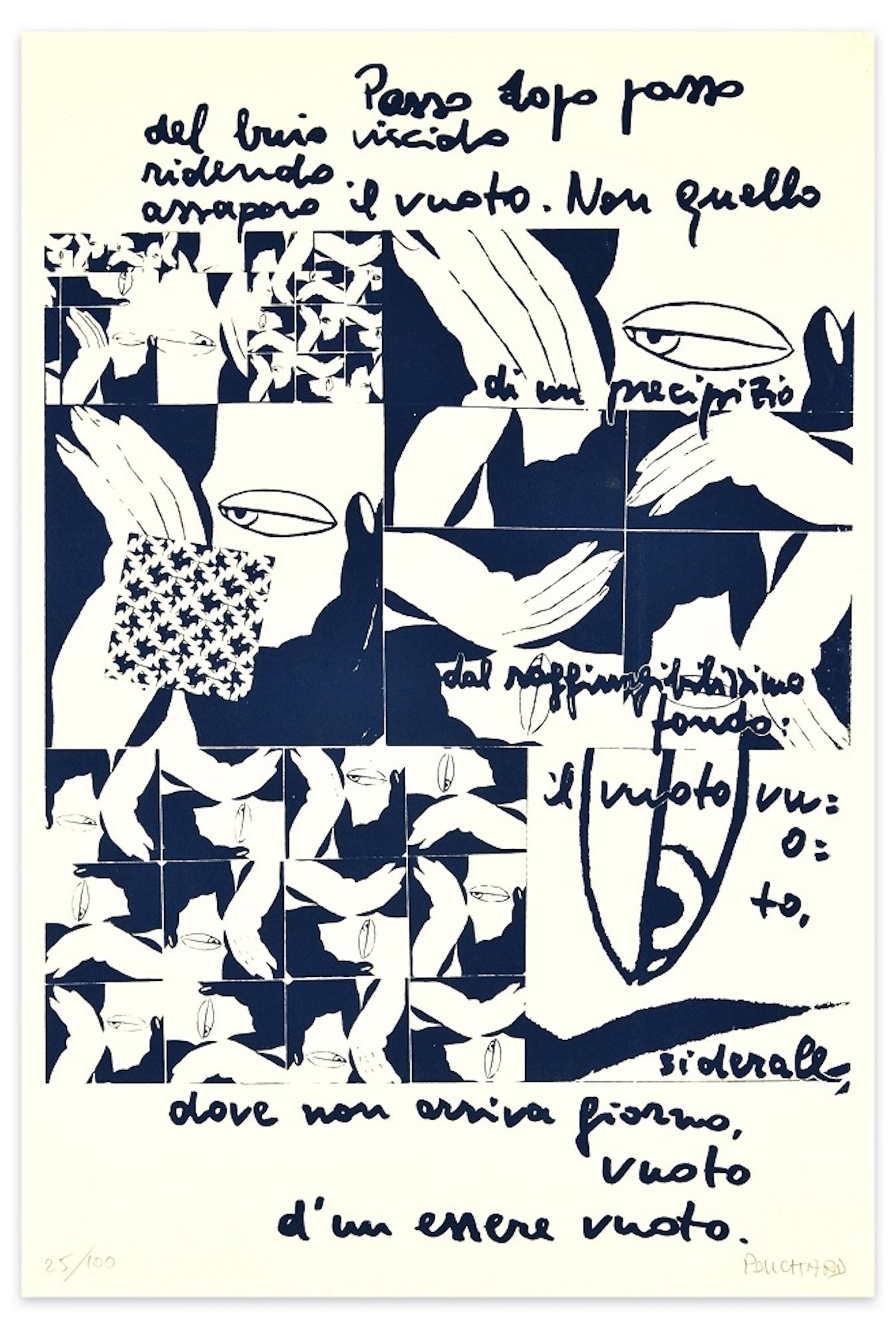 Step by Step (Passo dopo Passo) – Suite von Siebdrucken von E. Pouchard – 1975 (Schwarz), Abstract Print, von Ennio Pouchard