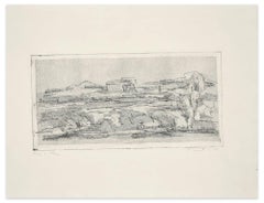 Paesaggio - Acquaforte di Fiorella Diamantini - 1962