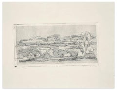 Vintage Landscape - Etching by Fiorella Diamantini - 1962