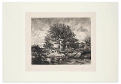 L'approche de l'Orange - Original Etching by Gustave Greux - 1863