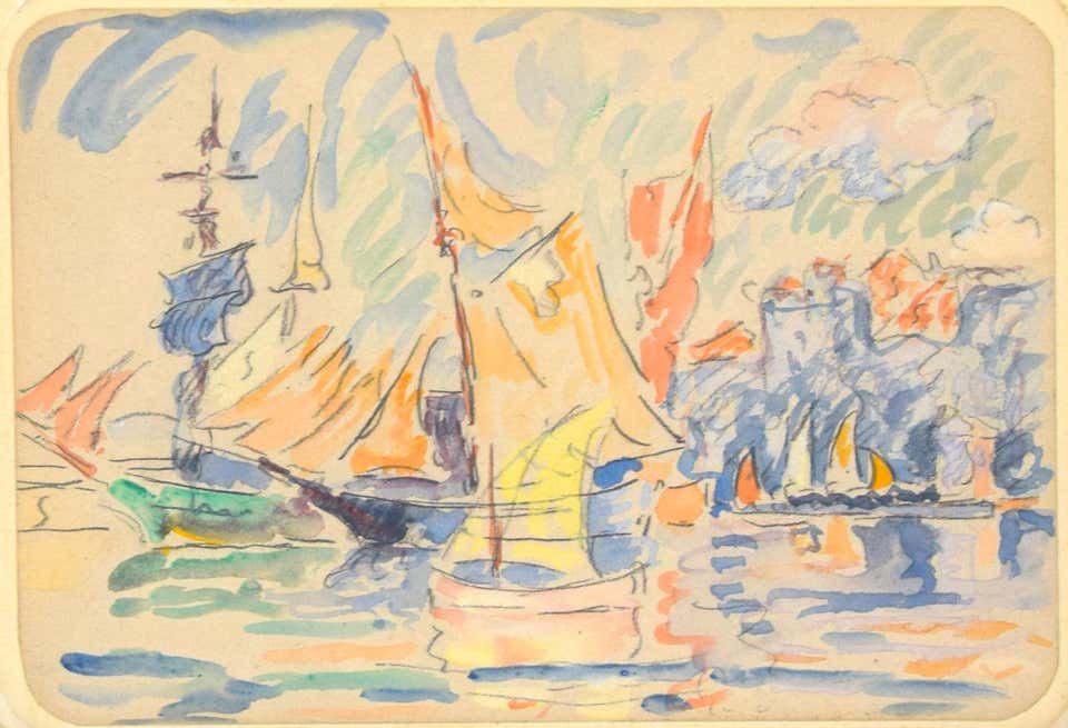 Saint Tropez - Watercolor Drawing by Paul Signac - 1900 ca.