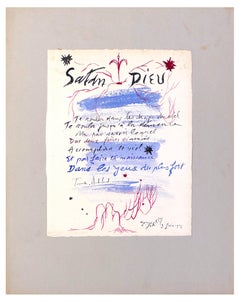 Satan Dieu du 6 Juin 1957 - Watercolor on Cardboard - 1957