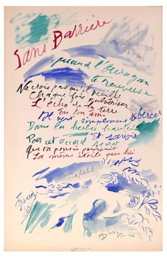 Vintage Sans Barrière - Original Watercolor on Cardboard - 1957