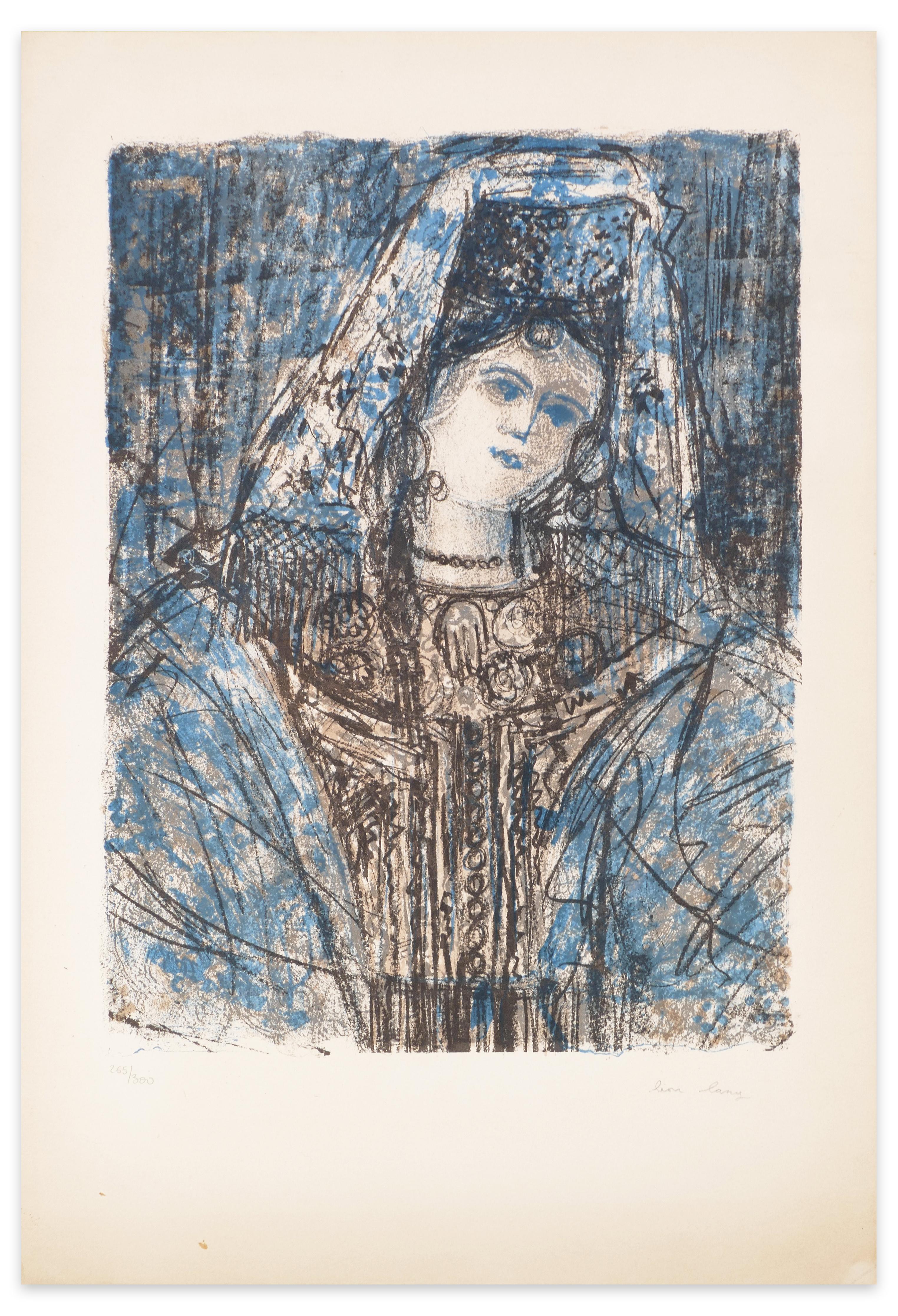 Abmessungen des Bildes: 41 x 30,3 cm

Frau mit Kopfschmuck ist ein Originalkunstwerk von Léon Lang aus den 1970er Jahren.

Farbige Original-Lithographie. 

Handsigniert vom Künstler in der rechten unteren Ecke. Links unten nummeriert. Auflage