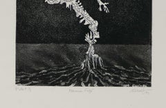 L'Homme Figé - Original B/W Etching by G. Arnulf - 1973