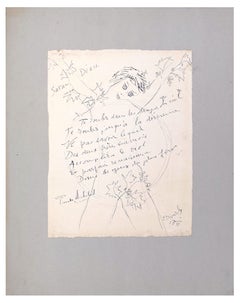 Satan Dieu - China Ink on Paper by E. Diverly - 1957