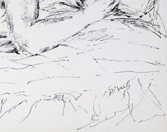 Mujer dormida - Tinta china sobre papel de E. Diverly - Años 70