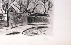 Church View - Etching by R. Naly - 1967