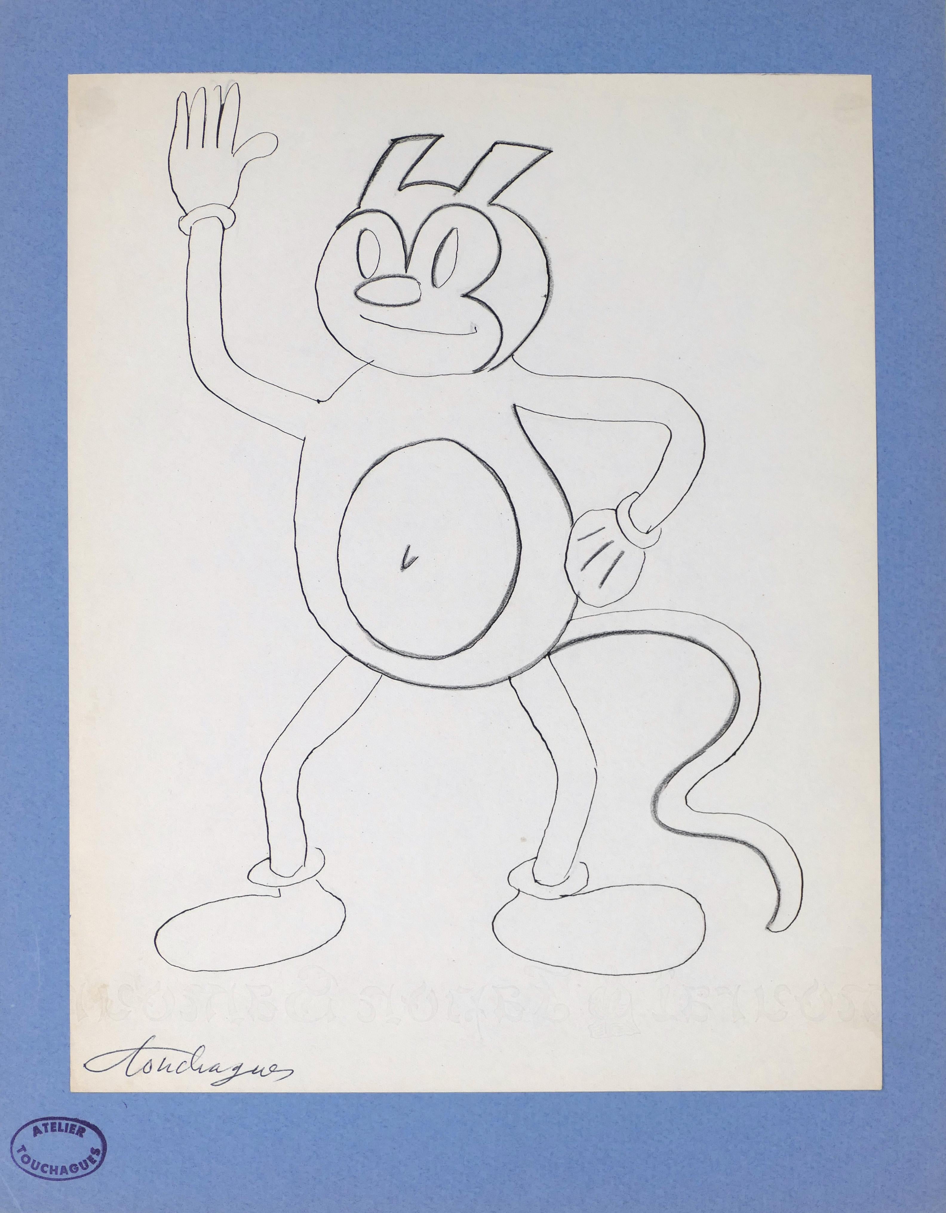 Le dessin à l'encre sur papier Greeting, années 1970