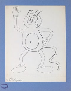The Greeting- Ink Drawing on Paper 1970s