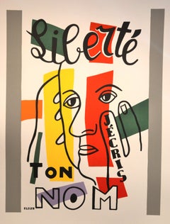 Liberté, j
écris ton nom - Original Lithograph by F. Léger - 1950s