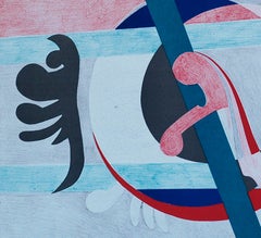 Red Abstract - Original Lithograph by G.F. Raimondi - 1970s