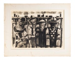 Untitled China Ink and Watercolor Drawing, Signed, 1951, Contemporary