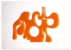 Orange Dripping - Original Screen Print by A. Knipschild - 1969