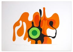 L'œil vert - Sérigraphie originale de A. Knipschild - 1969