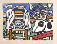 Chair, Hat And Cow In a Landscape - Original Lithograph by F. Léger - 1950s