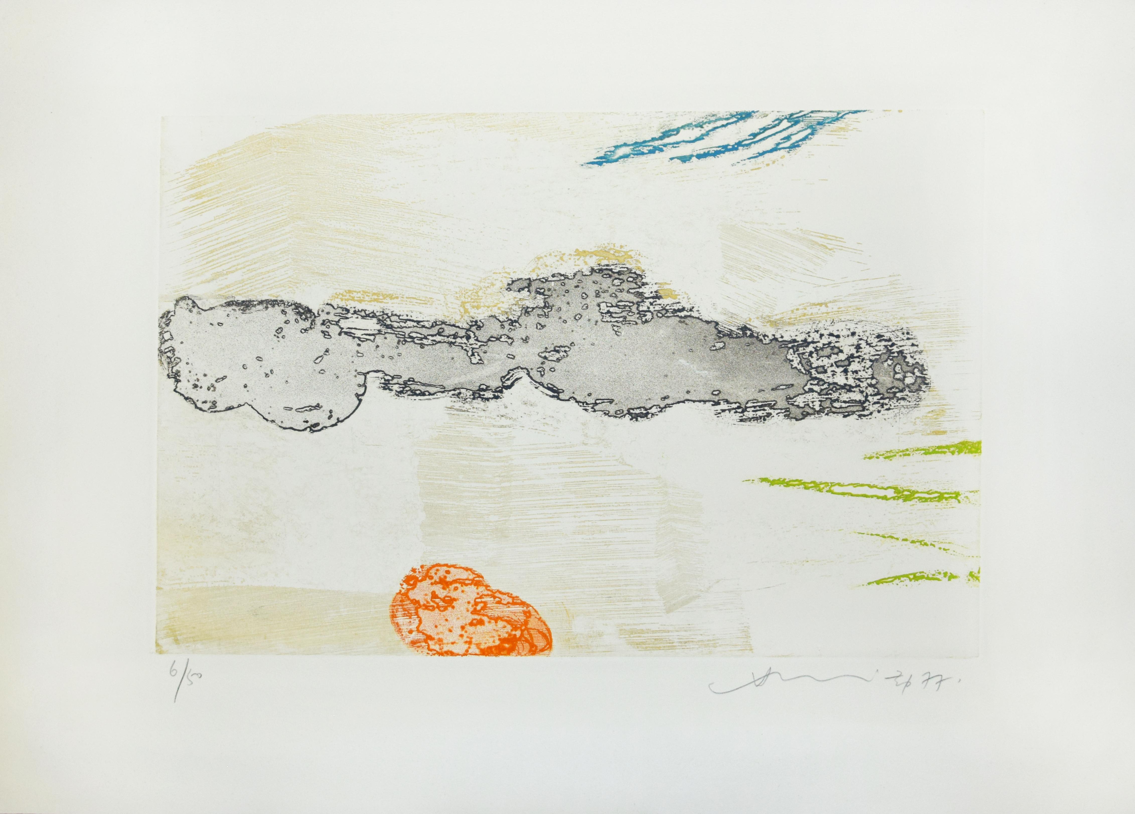 Untitled is a beautiful colored etching realized by Hsiao Chin in 1977.

The artwork is hand-signed and dated in pencil on the lower right. Numbered on the lower left. Edition 6/50.

Edited by La Nuova Foglio, Macerata, Italy.

Hsiao Chin (Shanghai,