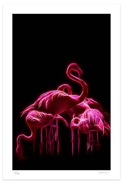 Flamingos - Original Giclée Print by Dadodu - 2019