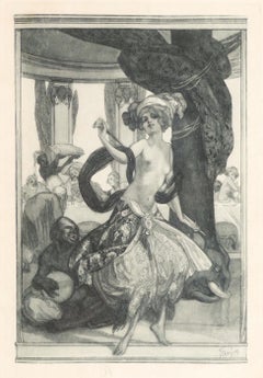 The Belly Dancer - Héliogravure by Franz von Bayros - 1920s
