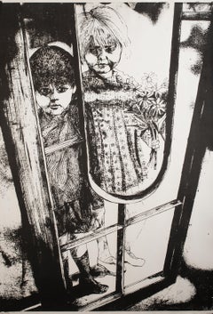Children - Lithographie originale de G. De Stefano - 1970 environ