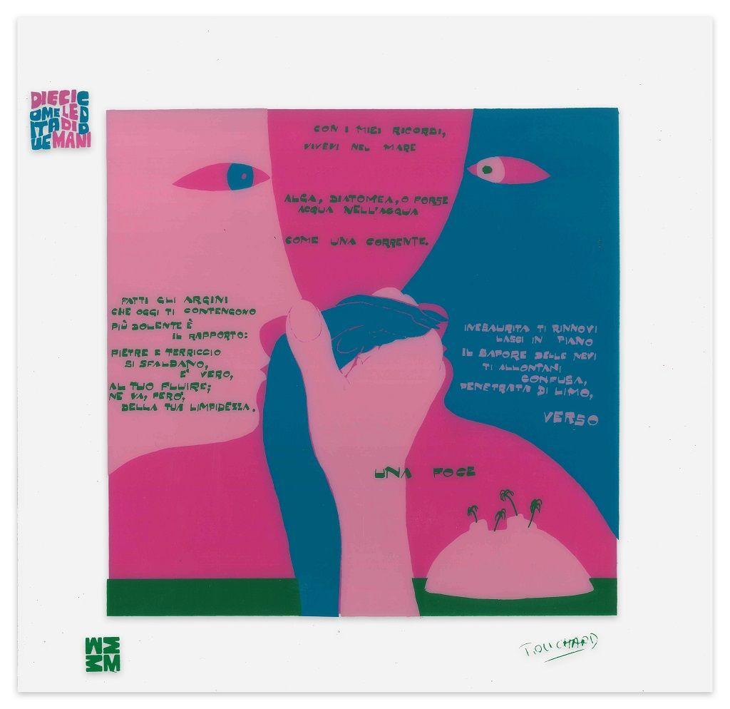 Ennio Pouchard Abstract Print - Una Foce - Screen Print on Acetate by E. Pouchard - 1973