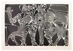 Centaur - Original Linoleum by Fritz Baumgartner - 1965