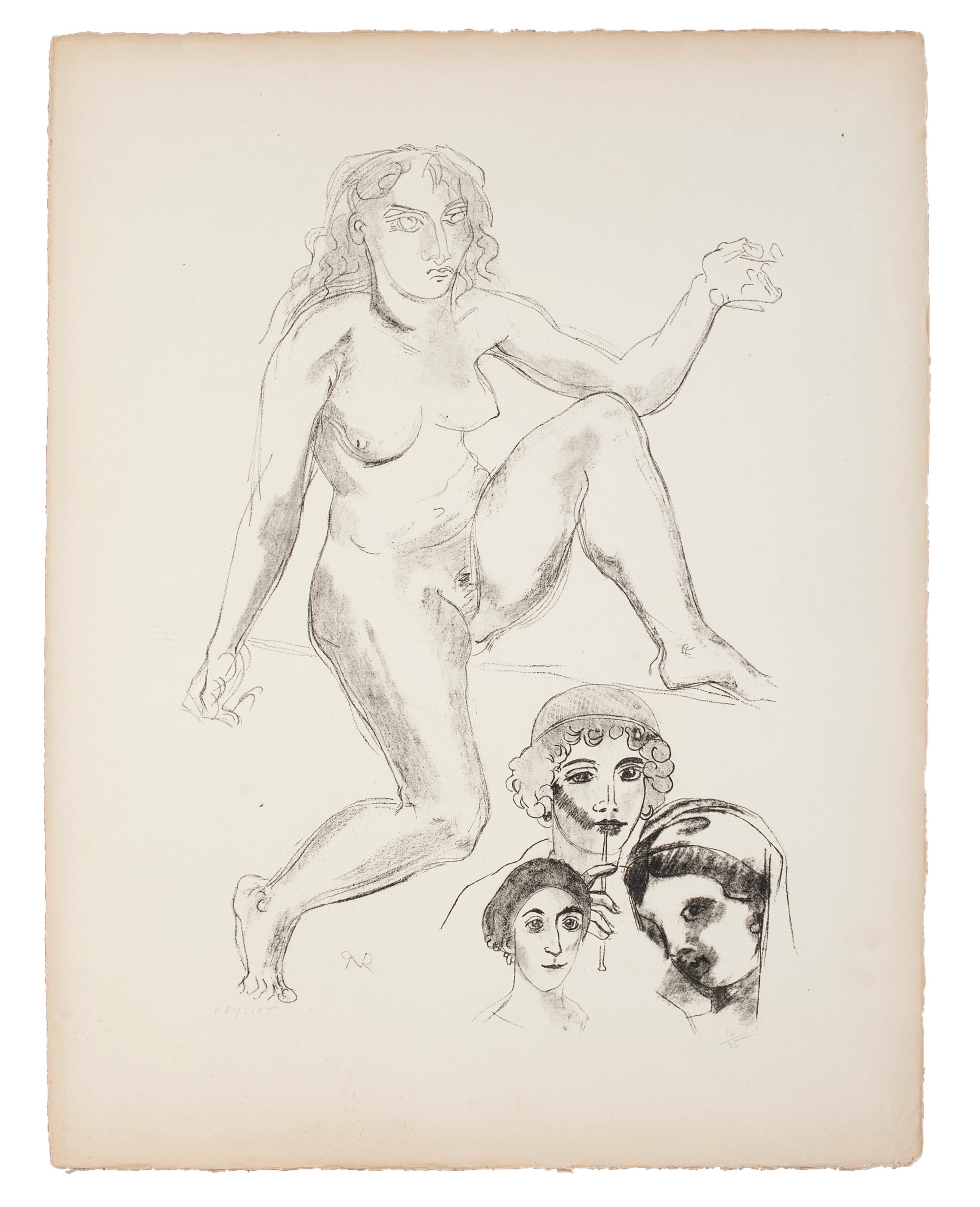 Standing Female Nude with Portraits is an original artwork realized by Raymond Veysset (Paris, 1913 - 1967).

Lithograph on paper. Edition of 34 prints.

Numbered in pencil on the lower right. Hand-signed in pencil by the artist on the lower left.