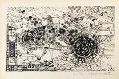 Vortex - Original Lithograph by Robert Tatin - 1963