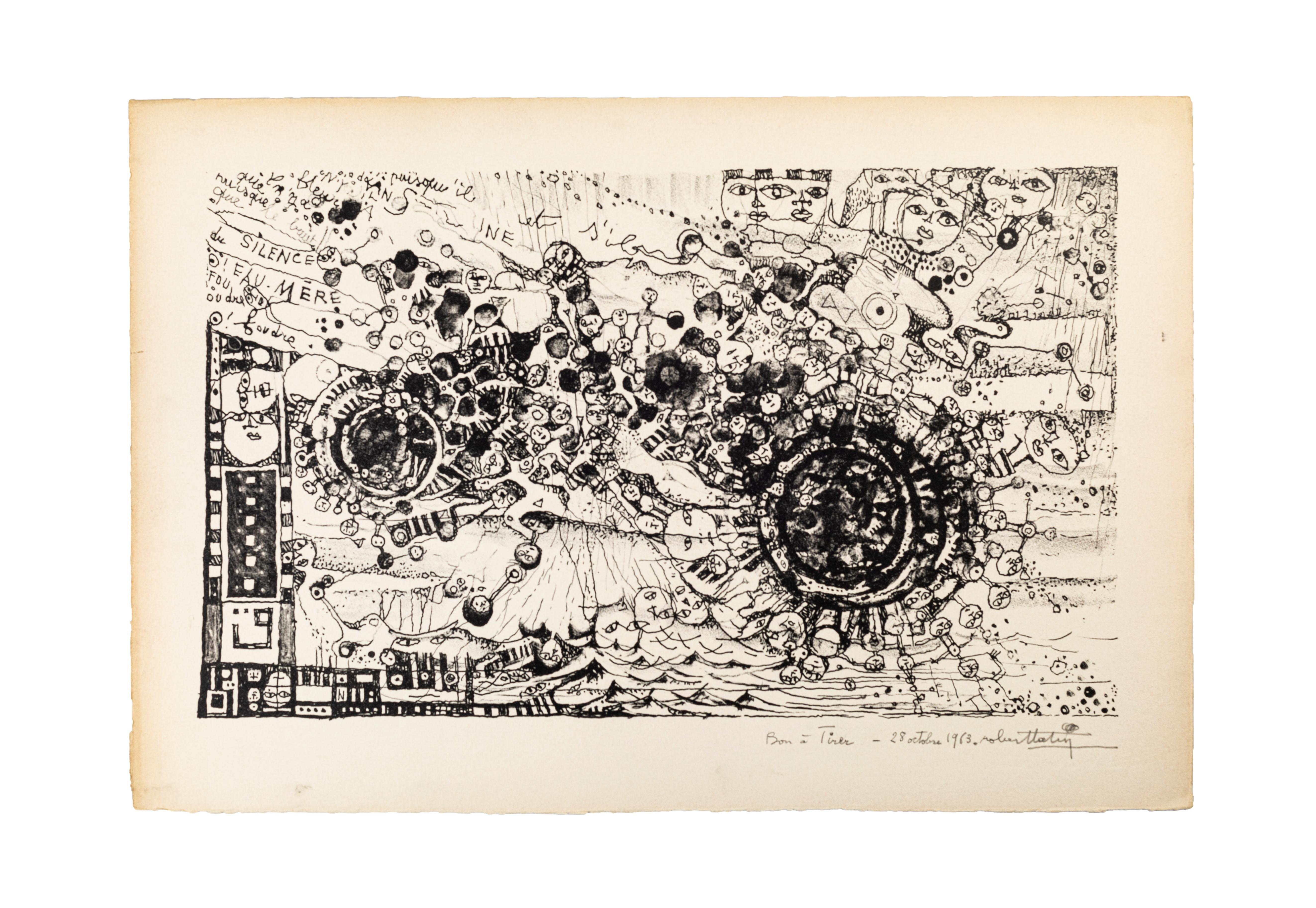 Vortex - Original Lithograph by Robert Tatin - 1963 1