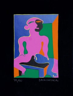 Man in Pink - Screen Print by Fritz Baumgartner - 1970 ca.