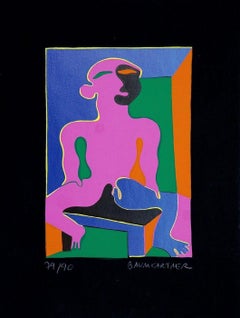 Der Mann in Rosa – Paraventdruck von Fritz Baumgartner – 1970, ca.