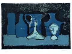 Pots dans l'abat-jour - Lithographie originale de Guido Mirimao - 1970 environ