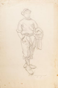 Hombre que camina - Dibujo original - Mediados del siglo XX