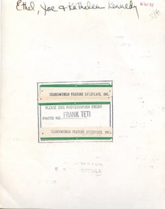 Ethel, Joe y Kathleen Kennedy - Foto antigua de Frank Teti - Años 60