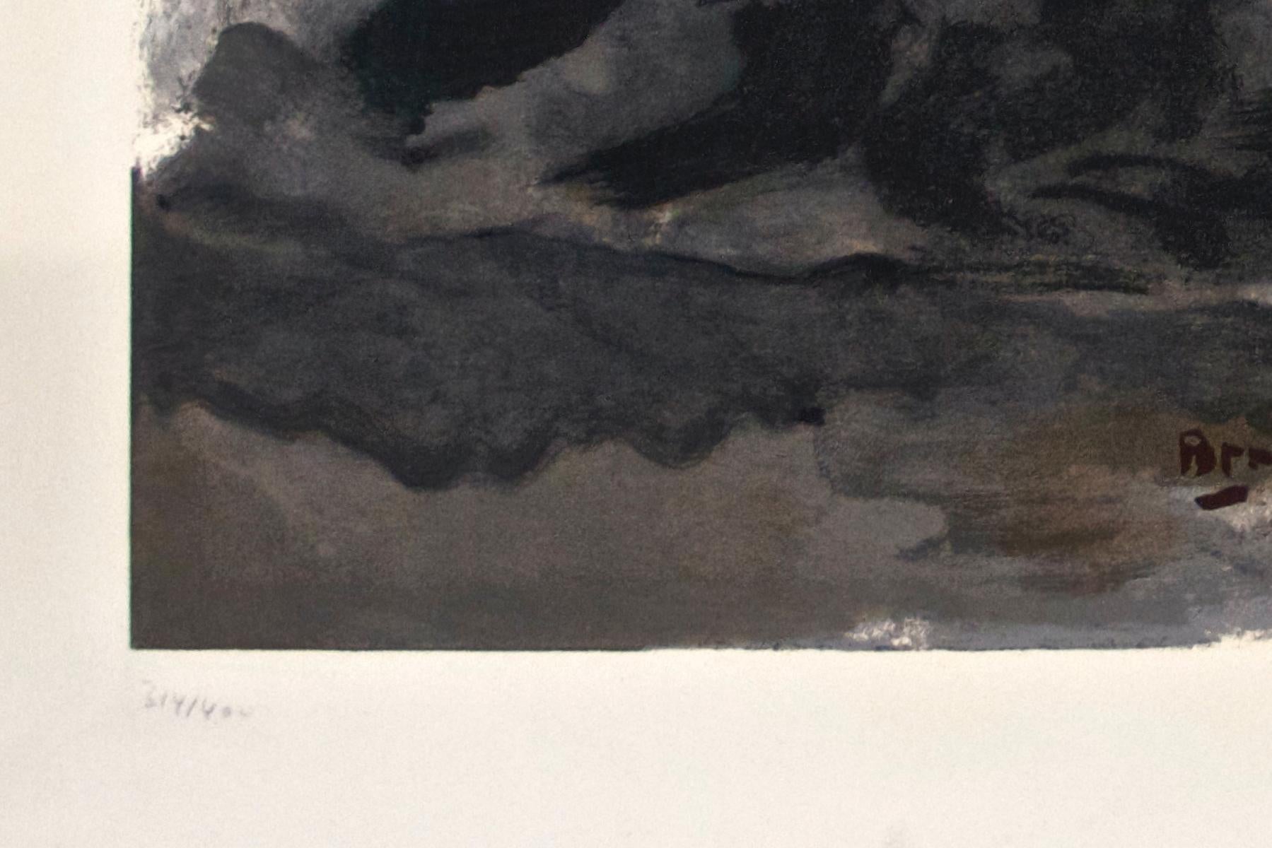 Marine Noire - Litografía (after) Georges Braque - 1956 - Figurative Print Gris de After Georges Braque
