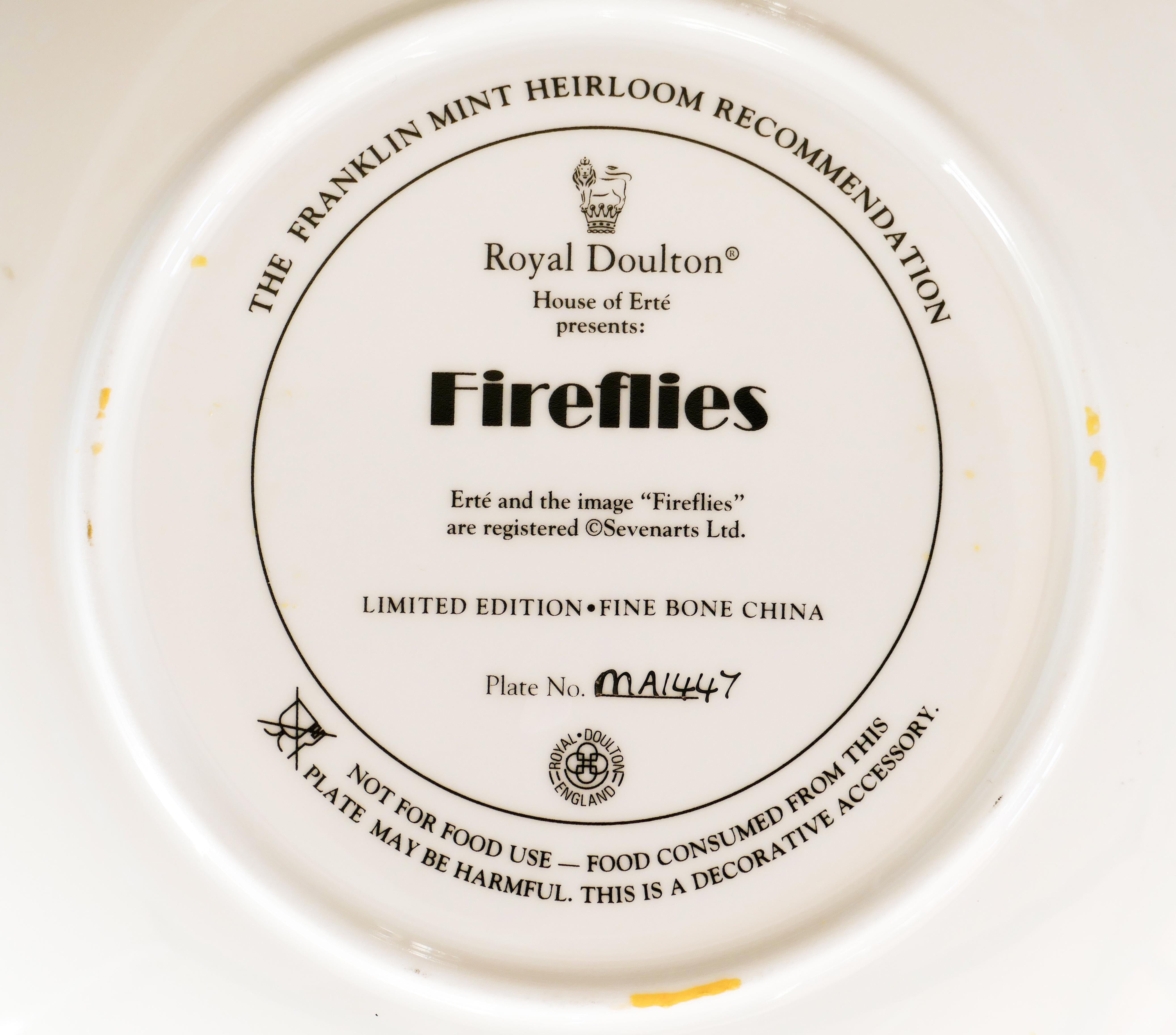 Erté Fireflies Porcelain Collector Plate 1990 at 1stDibs erte