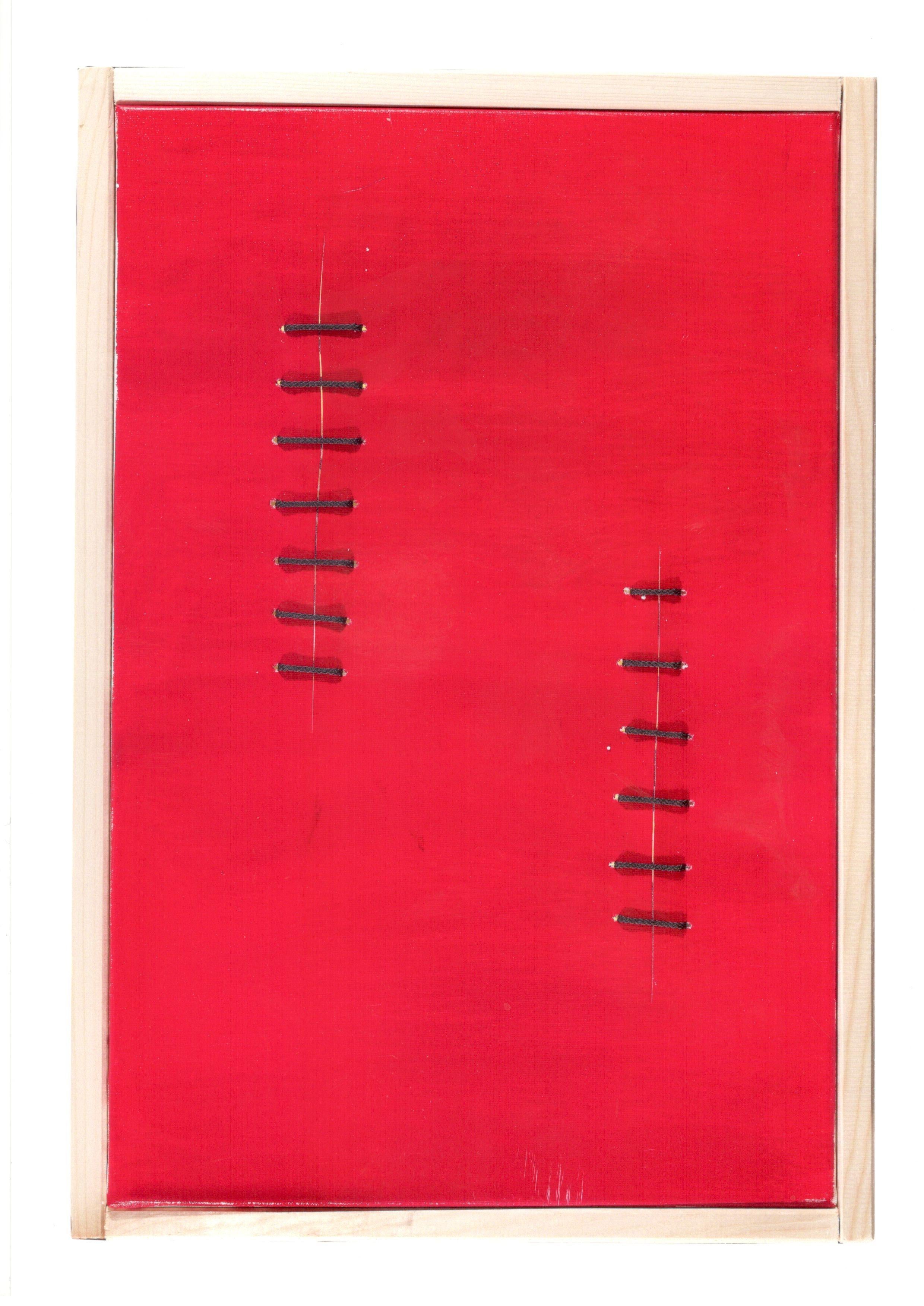 Seams on Red is an original artwork realized by the Italian contemporary artist Mario Bigetti in 2019.

Acrylic painting on canvas, twine and seams.

A minimal wood frame is included.

Perfect conditions.

The artwork is realized with a red acrylic