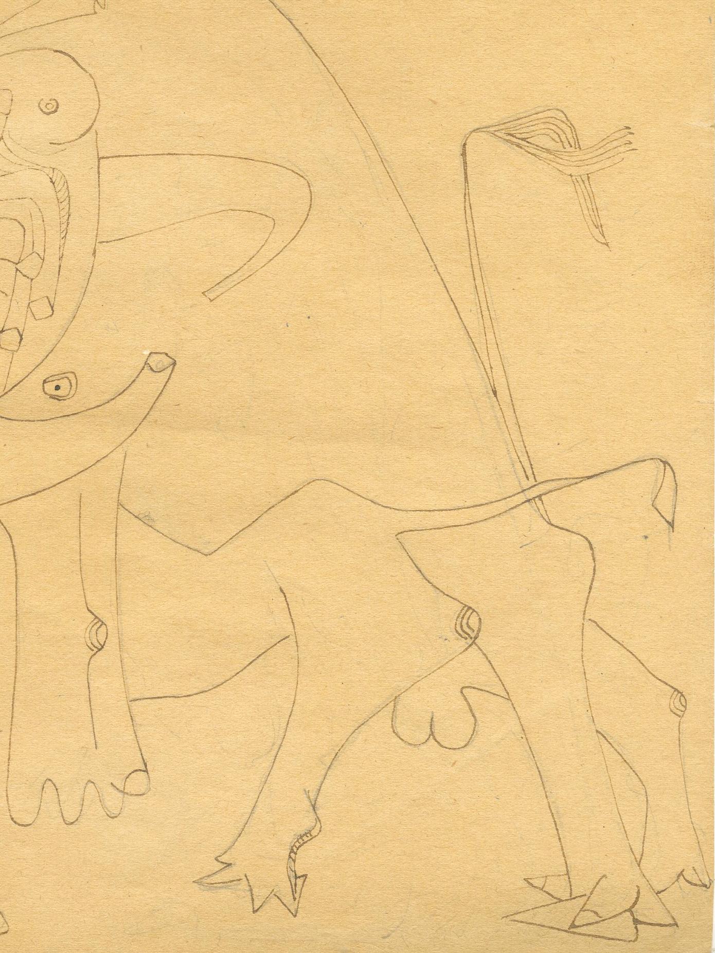 Sans titre - Dessin de Wifredo Lam - Encre et crayon - 1941 en vente 2