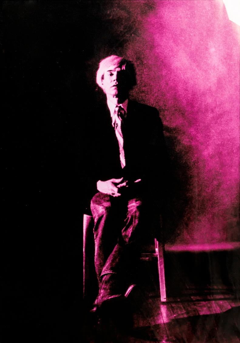Gerald Bruneau Portrait Photograph - Portrait of Andy Warhol - Violet print-toning by G. Bruneau - 1980s