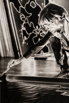 Portrait of Andy Warhol at work - Silver print-toning by G. Bruneau - 1980s