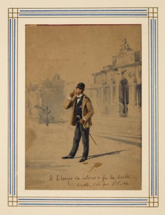 The Silence - China Ink and Watercolor Drawing - Early 20th Century