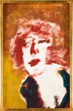 Portrait of Woman - Original Tempera by by M. Maccari - 1970s
