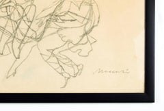 Official Entertainment - Charcoal Drawing by M. Maccari - 1950s