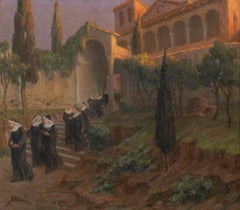 After Vespers - Original Oil on Board by G. B. Crema - 1920s