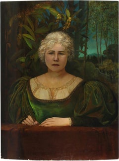 Woman in the Nature – Frau in der Natur – Öl auf Tafel von E. Gioja, Anfang 1900