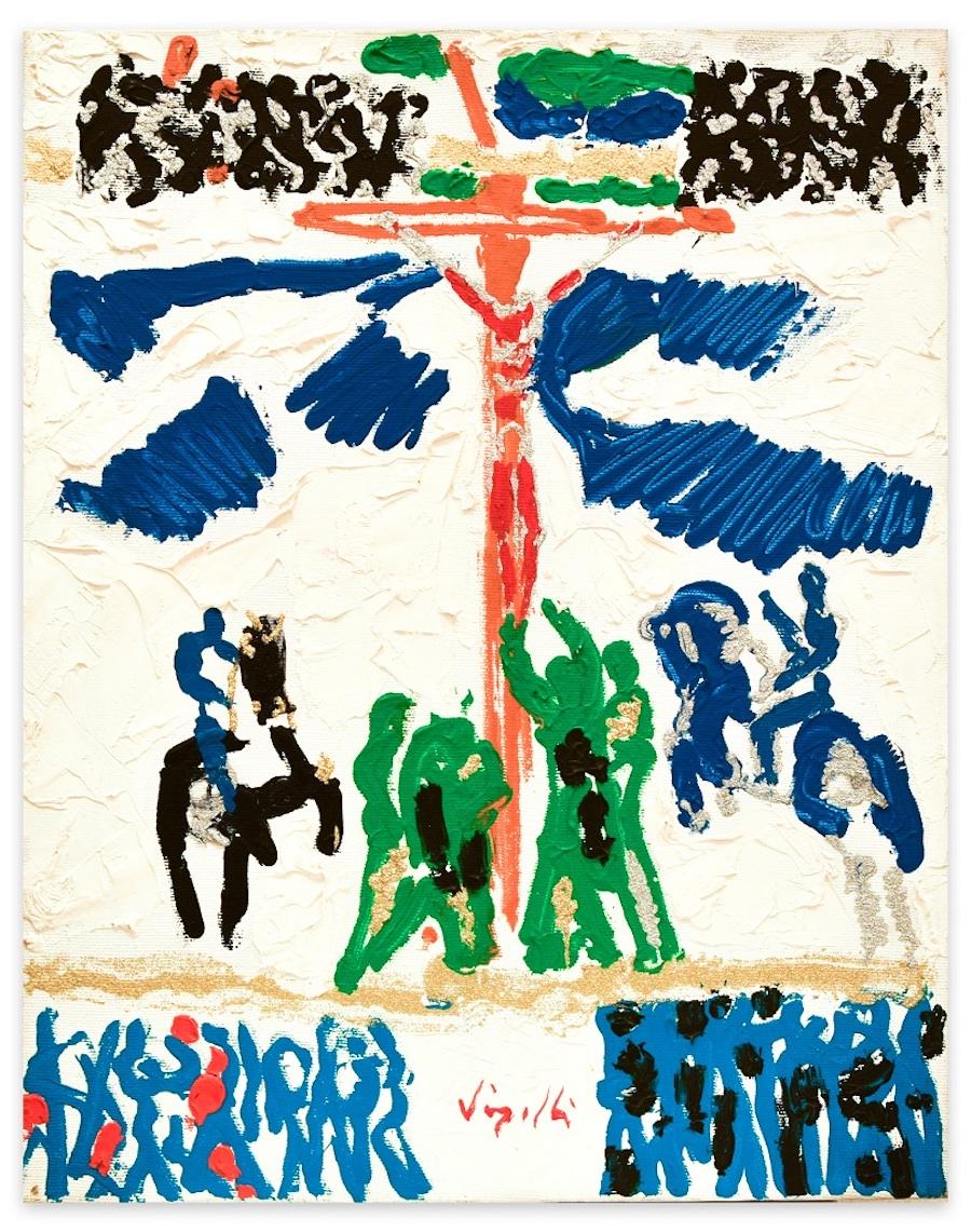 Study for a Crucifixion -  Mixed Media by Antonio Vangelli - 1980s